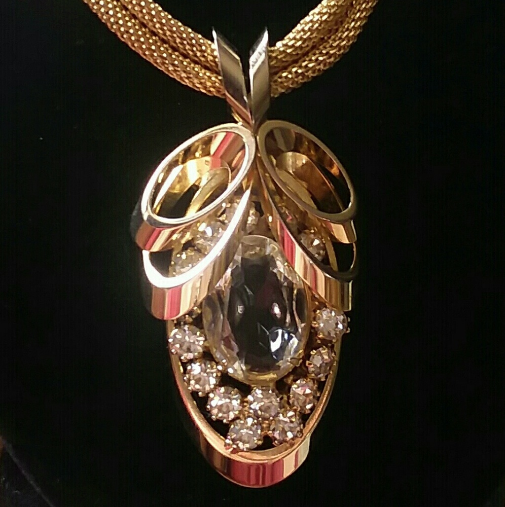 VINTAGE COUTURE DIAMANTE NECKLACE - Picture 2 of 4